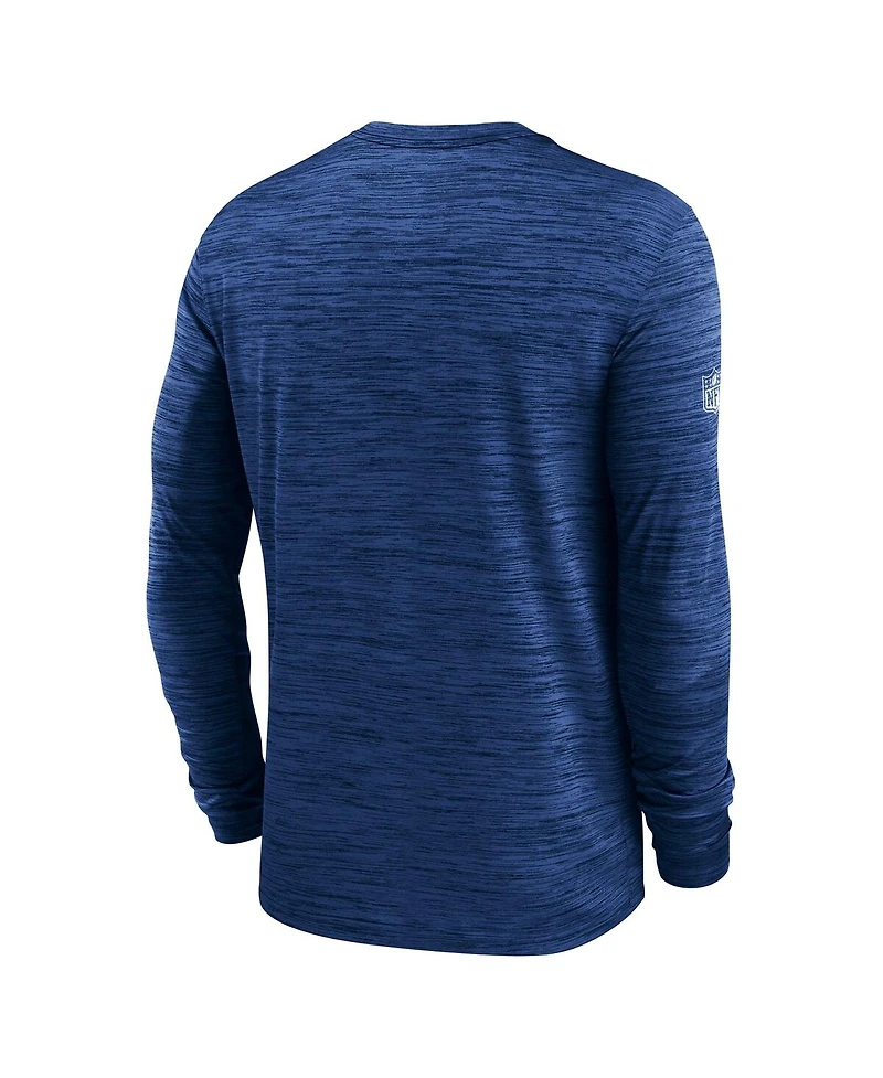 Nike Men's Royal New York Giants Sideline Velocity Performance Long Sleeve T-Shirt