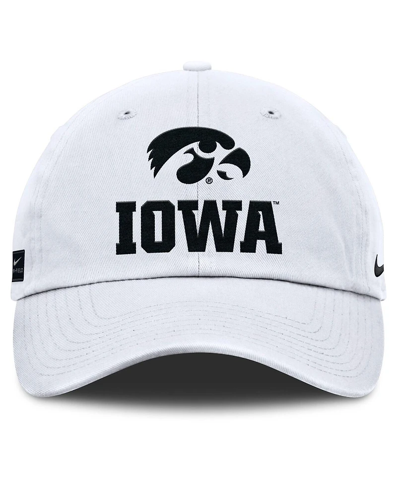 Nike Men's White Iowa Hawkeyes 2025 Sideline Club Adjustable Hat