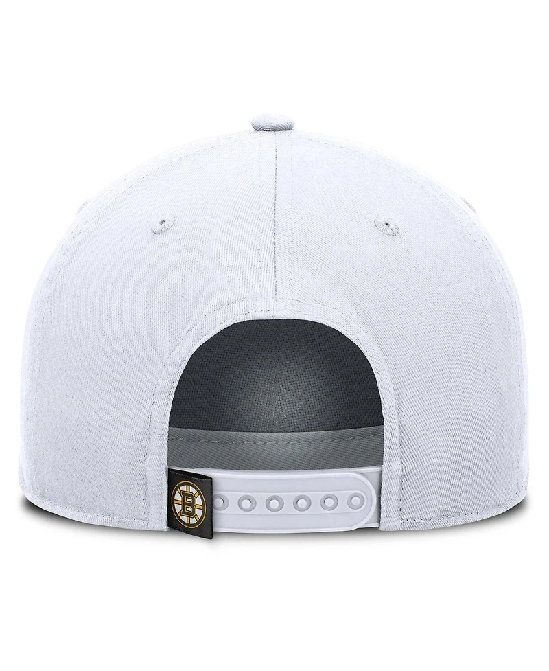 Fanatics Men's White Boston Bruins Rope A-Frame Adjustable Hat