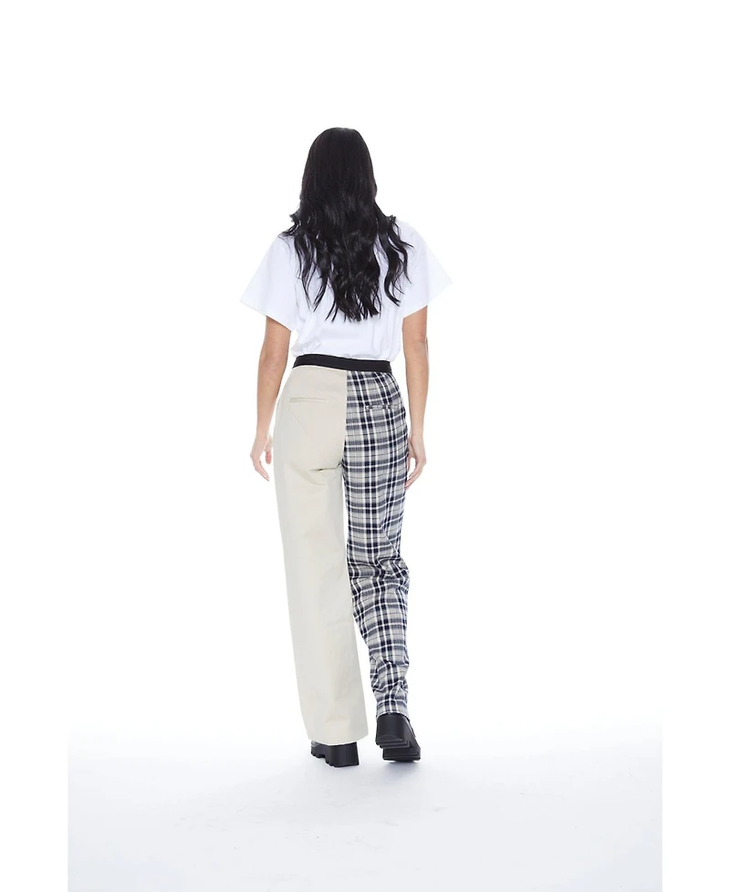 blue revival Women's Mixed-Pattern Wide Leg Trouser