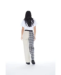 blue revival Women's Mixed-Pattern Wide Leg Trouser