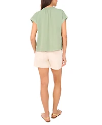 Vince Camuto Women's Smocked-Neck Cap-Sleeve Peasant Blouse