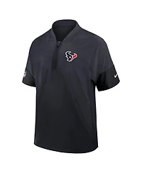 Nike Men's Navy Houston Texans Sideline Short Sleeve Quarter-Zip Performance Coach Jacket