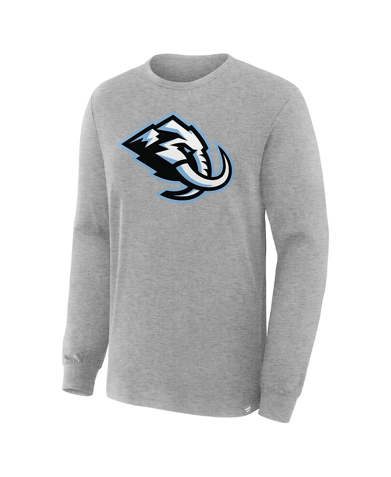 Fanatics Men's Heather Gray Utah Mammoth Primary Logo Legacy Long Sleeve T-Shirt