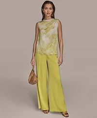 Donna Karan New York Petite Shoulder-Button Sleeveless Top