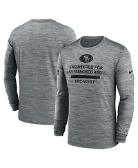 Nike Men's Gray San Francisco 49ers Sideline Velocity Performance Long Sleeve T-Shirt