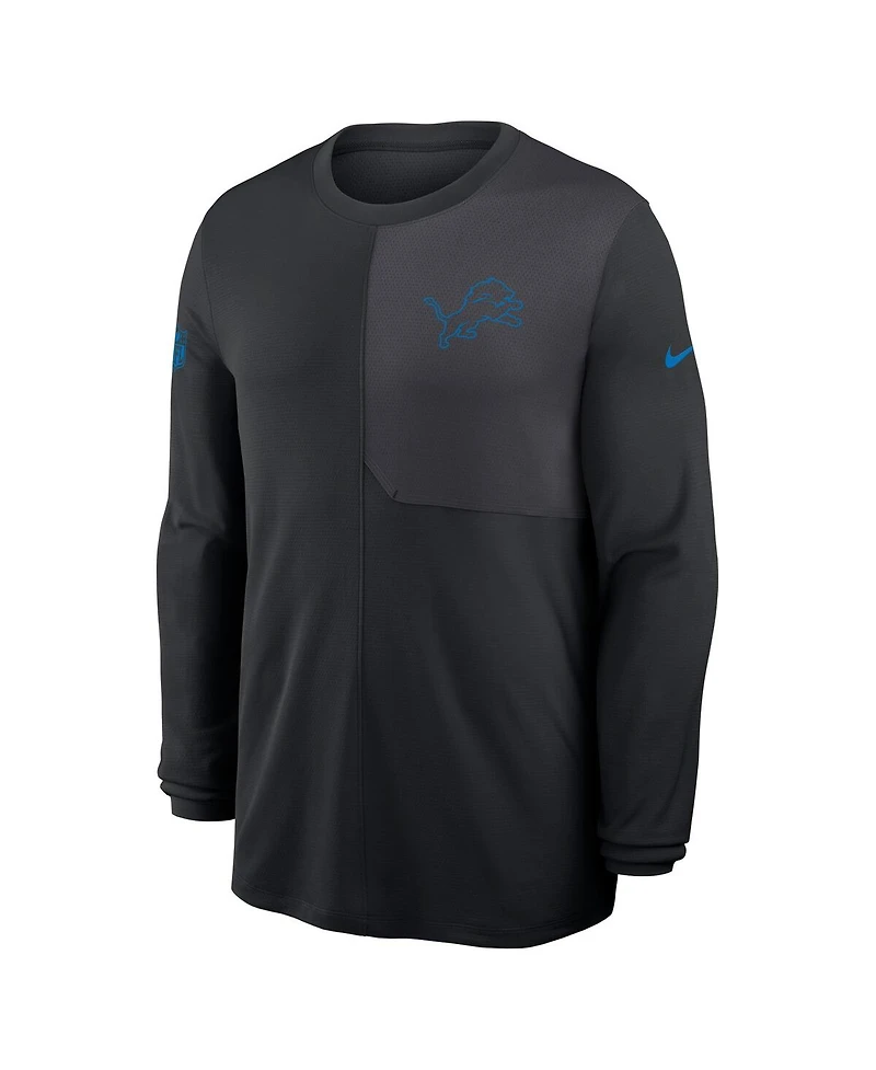 Nike Men's Detroit Lions Sideline Coach Uv Performance Long Sleeve T-Shirt