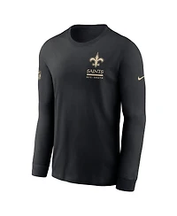 Nike Men's Black New Orleans Saints Sideline Performance Long Sleeve T-Shirt