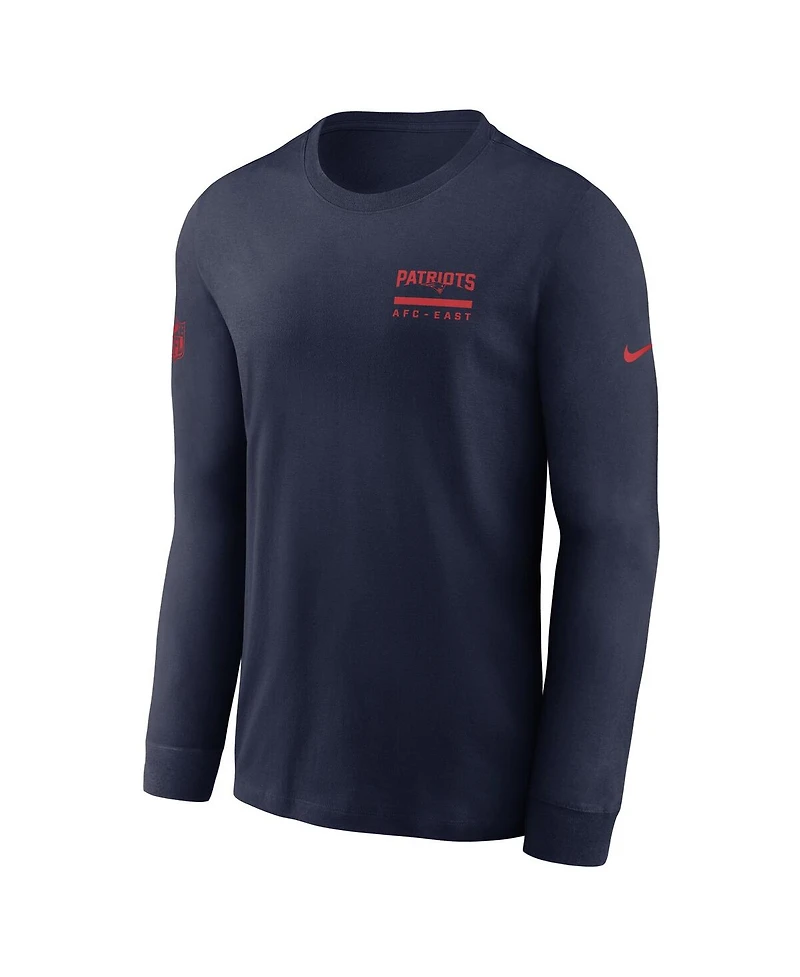 Nike Men's Navy New England Patriots Sideline Performance Long Sleeve T-Shirt