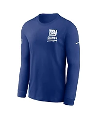 Nike Men's Royal New York Giants Sideline Performance Long Sleeve T-Shirt