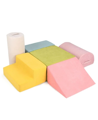 Slickblue Kids 6-Piece Climbing Blocks with 30D High-Density Foam and Carrying Handles