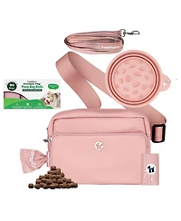 Walk Star Kit: 3-in-1 Dog Bag, Bowl, & Leash plus Matching 90 Refill Poop Bags