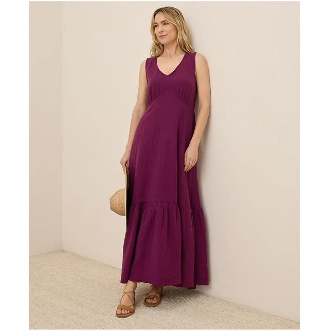 pact beach to brunch dress Brown Cotton Wrap Midi Shirt Dress