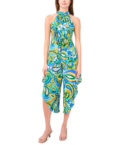 Msk Petite Halter Wide-Leg Jumpsuit