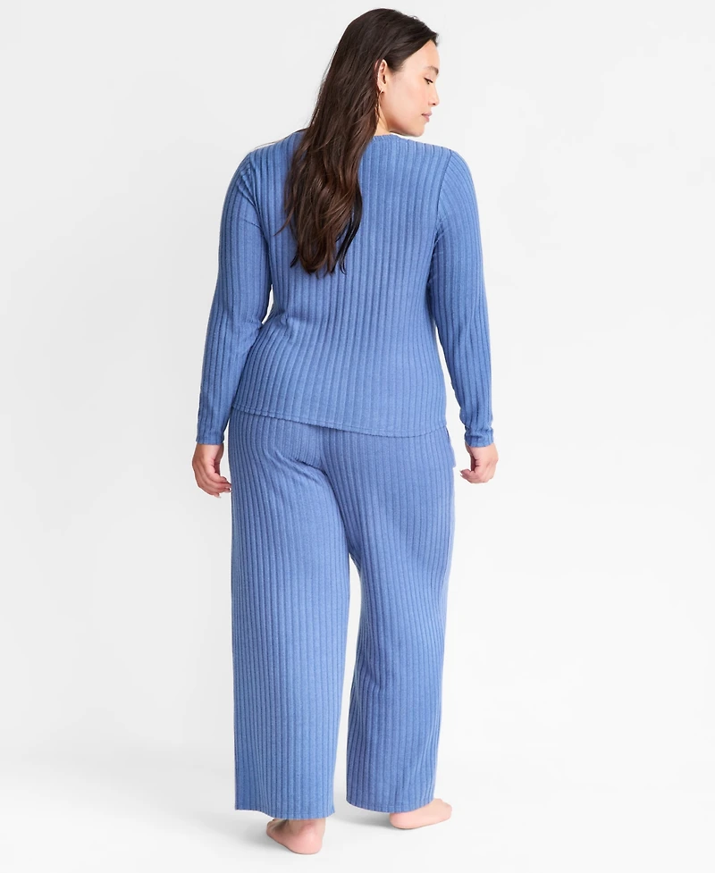 State of Day Women's Soft Rib-Knit Pajama Set, Xs-3X, Macy's Exclusive