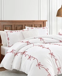 Peri Home Sasha Bows Embroidered 3-Pc. Duvet Cover Set, Full/Queen