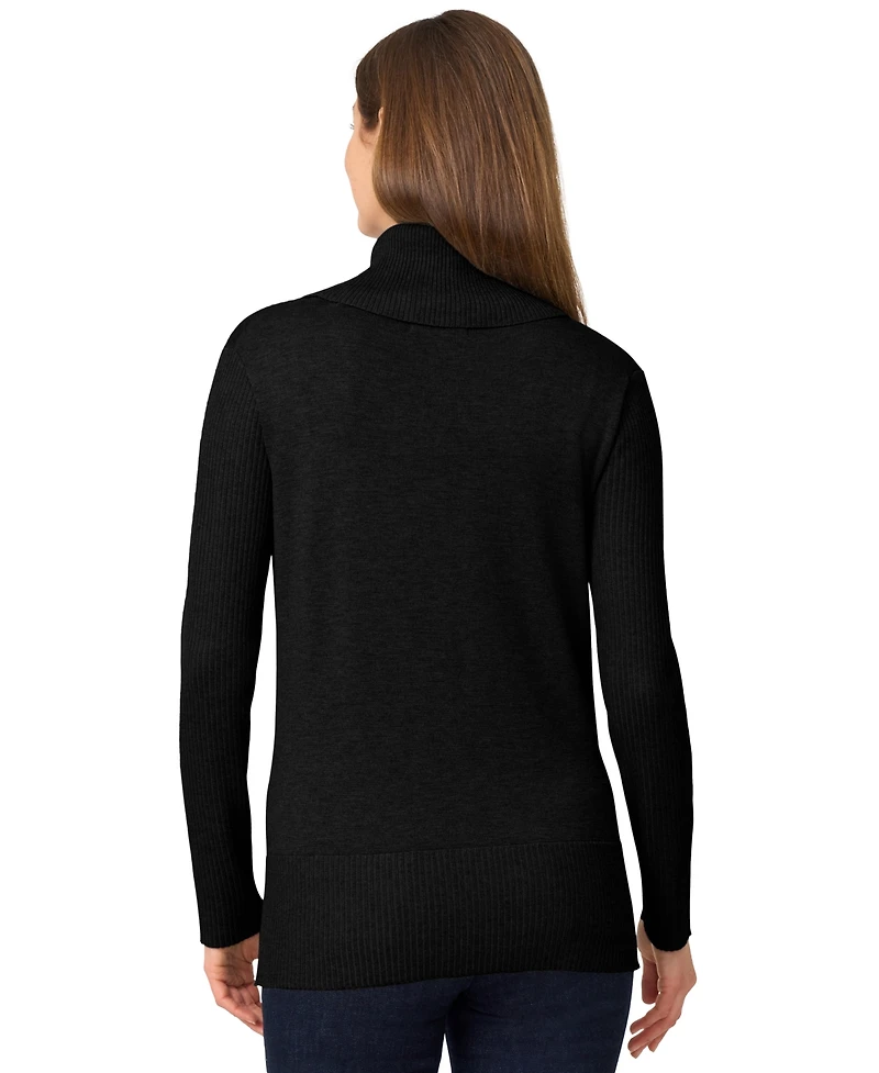Melissa Paige Women's Ribbed Stitch Cowl-Neck Sweater