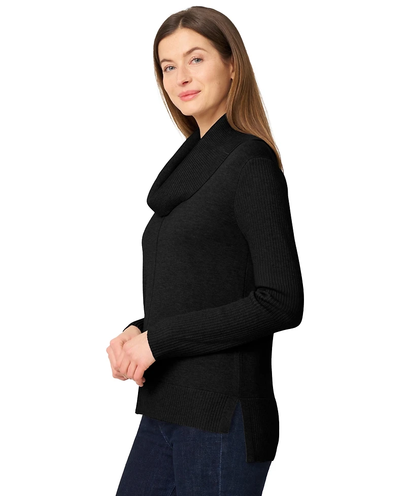 Melissa Paige Women's Ribbed Stitch Cowl-Neck Sweater