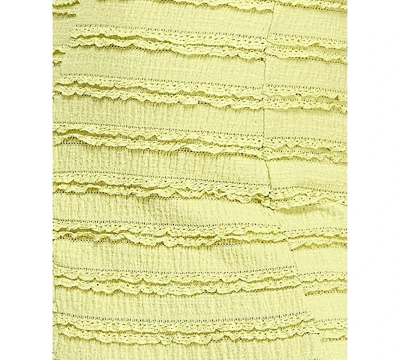 Crystal Doll Juniors' Stretch Lace Ruffled Short Sheath Dress