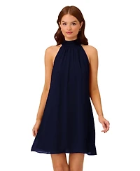 Adrianna Papell Women's Chiffon Mock-Neck Sleeveless Shift Dress