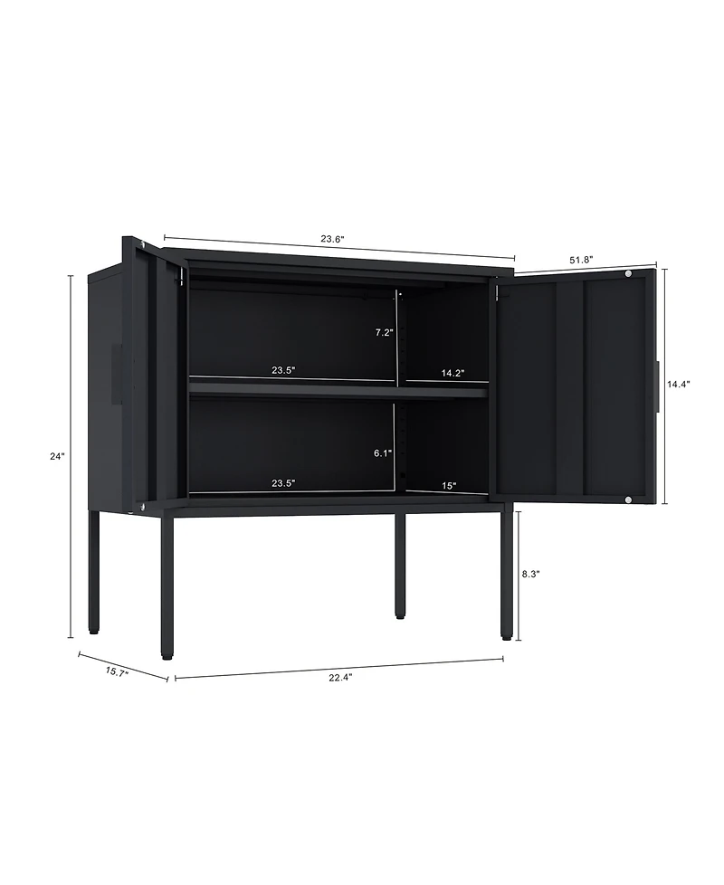 Manhattan Comfort Ava 23.6" Modern 2-Shelf Accent Cabinet