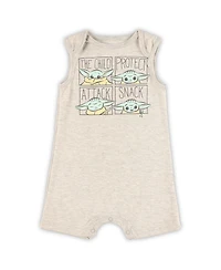 Children's Apparel Network Baby Boys and Girls 2-Pack Grogu Heather Navy/Heather Gray the Mandalorian Bodysuit Set