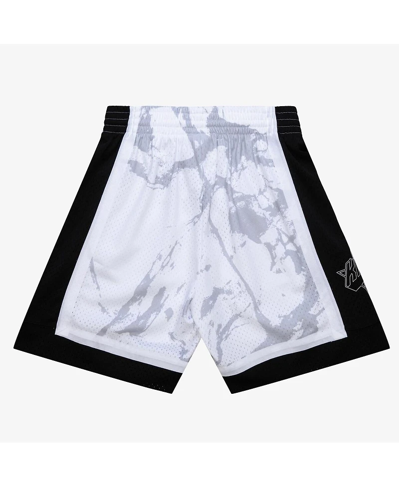 Mitchell & Ness Men's White New York Knicks 2009/10 Hardwood Classics Marble Swingman Shorts