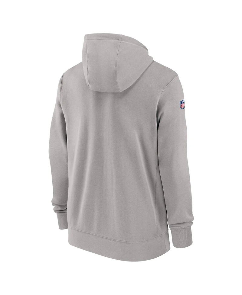Nike Men's Gray Chicago Bears 2023/24 Sideline Club Full-Zip Hoodie