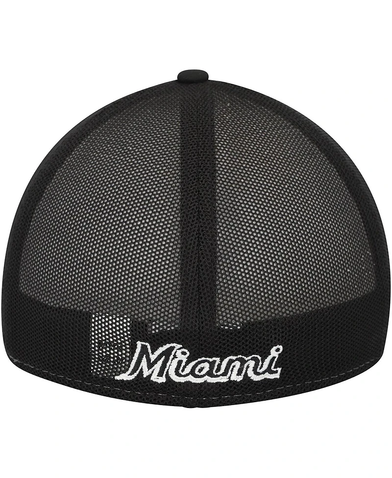 New Era Men's Black/White Miami Marlins 2023 On-Field Batting Practice 39THIRTY Flex Hat