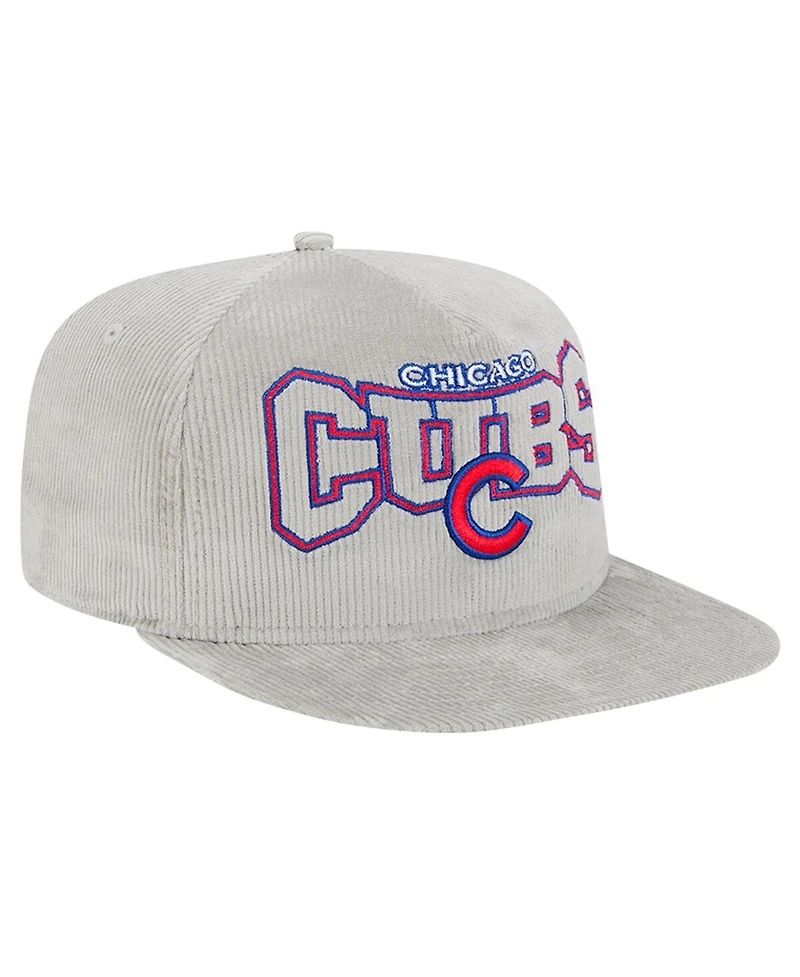 New Era Men's Gray Chicago Cubs Corduroy Golfer Snapback Hat
