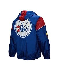 Mitchell & Ness Men's and Women's Royal Philadelphia 76ers Hardwood Classics Team Og 3.0 Anorak Half-Zip Windbreaker Jacket