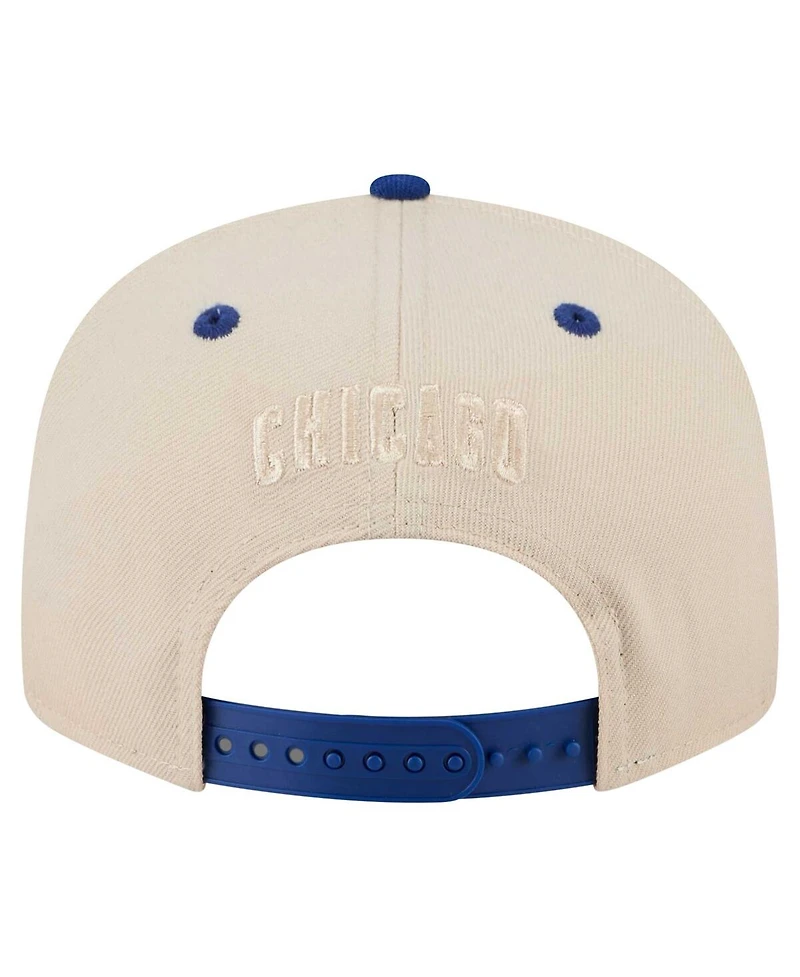 New Era Men's Cream/Royal Chicago Cubs Team Art 9FIFTY Snapback Hat