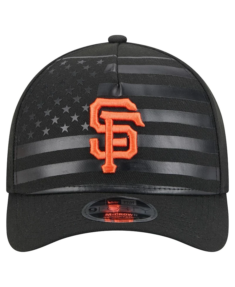 New Era Men's Black San Francisco Giants American Flag 9FORTY M-Crown A-Frame Adjustable Hat