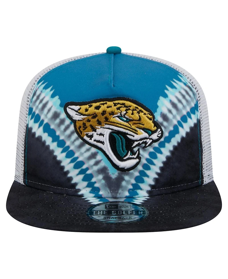 New Era Men's Teal/Black Jacksonville Jaguars Throwback Dye Golfer Snapback Hat
