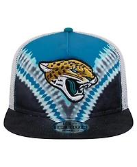 New Era Men's Teal/Black Jacksonville Jaguars Throwback Dye Golfer Snapback Hat