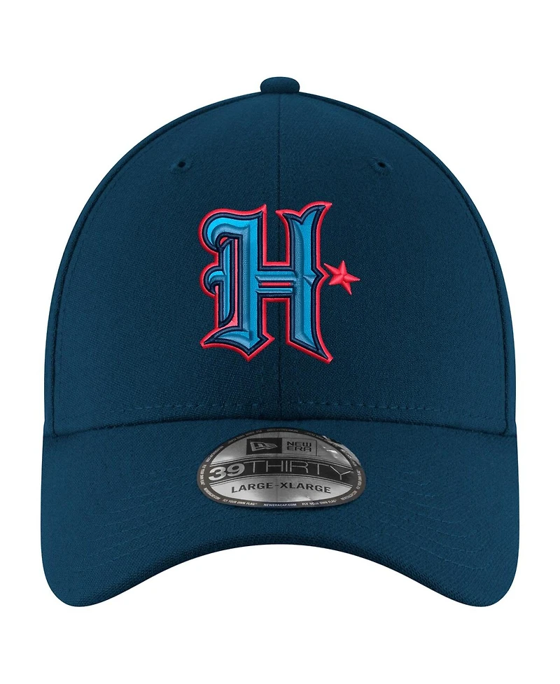 New Era Men's Navy Houston Texans Throwback Crawl Standard 39THIRTY Flex Hat
