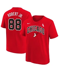 Nike Big Boys and Girls Luis Robert Jr. Red Chicago White Sox Fuse City Connect Name Number T-Shirt