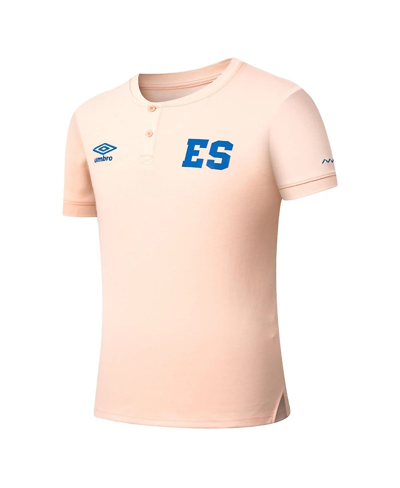 Umbro Men's Coral El Salvador National Team Crew Neck Polo Shirt