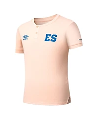 Umbro Men's Coral El Salvador National Team Crew Neck Polo Shirt