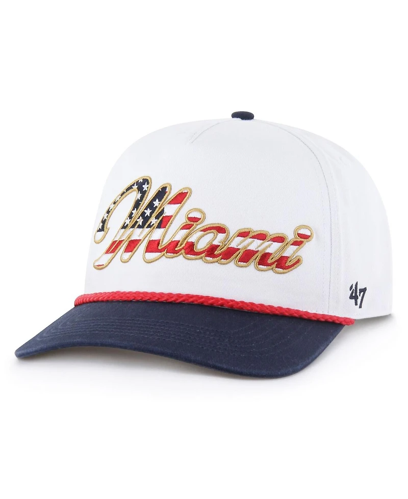 '47 Brand Men's White Miami Dolphins Patriotic Overhand Hitch Adjustable Hat