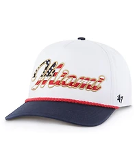 '47 Brand Men's White Miami Dolphins Patriotic Overhand Hitch Adjustable Hat