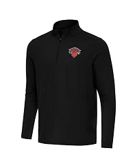 Antigua Men's Black New York Knicks Intent Quarter-Zip Sweatshirt