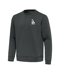 Antigua Men's Pewter Los Angeles Dodgers Relevant Lightweight Pullover Sweatshirt