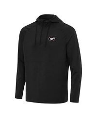 Antigua Men's Heather Black Georgia Bulldogs Spikes Quarter-Zip Hoodie