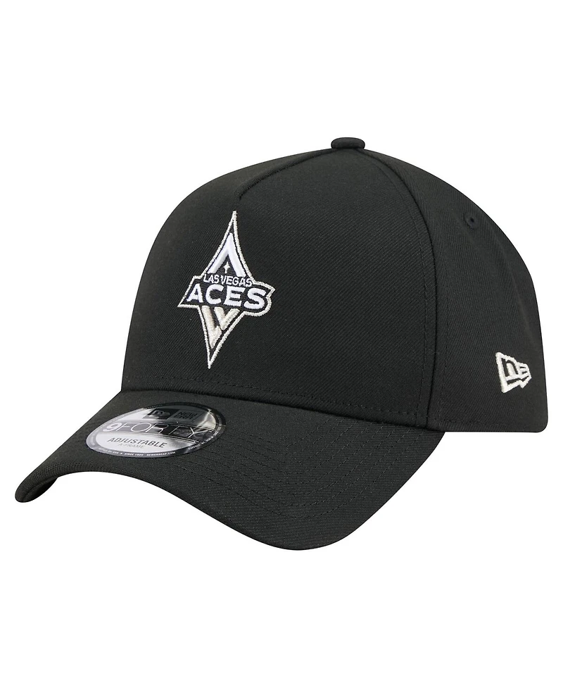 New Era Men's Black Las Vegas Aces Core Logo A-Frame 9FORTY Adjustable Hat