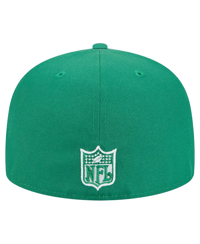 New Era Men's Kelly Green Philadelphia Eagles Super Bowl Lix Champions Historic Side Patch 59FIFTY Fitted Hat