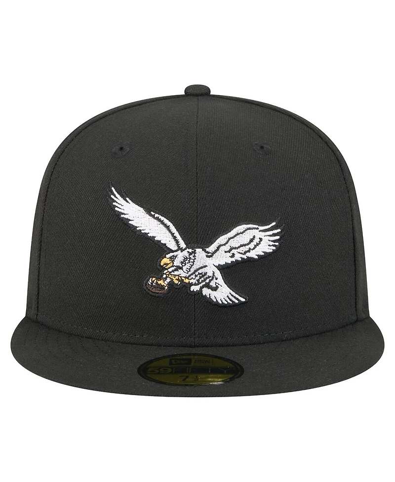 New Era Men's Black Philadelphia Eagles Super Bowl Lix Champions Historic Side Patch 59FIFTY Fitted Hat
