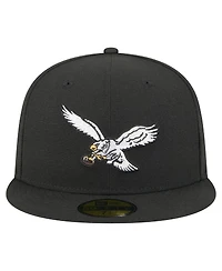 New Era Men's Black Philadelphia Eagles Super Bowl Lix Champions Historic Side Patch 59FIFTY Fitted Hat
