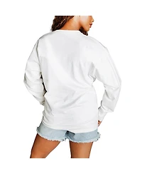 Gameday Couture Women's White Detroit Lions Classic Comeback Oversized Long Sleeve T-Shirt
