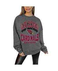 Gameday Couture Women's Charcoal Arizona Cardinals Long Weekend Premium Fleece Drop Shoulder Pullover Sweatshirt